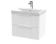 600mm Wall Hung 2 Drawer Vanity & Basin 3 - Hudson Reed DFF193D White, White colour ,image 1