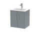 500mm Wall Hung 2 Door Vanity & Basin 2 - Hudson Reed JNU2321B Grey, Grey colour ,image 1