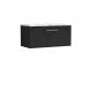 800mm Wall Hung 1-Drawer Vanity & Laminate Worktop - Nuie ARN625LCM Black, Black colour ,image 1