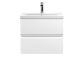 600mm Wall Hung 2-Drawer Vanity Unit & Basin 1 - Hudson Reed URB104A Satin White, White colour ,image 1