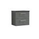 600mm Wall Hung 2 Drawer Vanity & Laminate Top - Nuie ARN524LSB Grey, Grey colour ,image 1