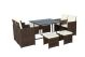 Cannes Brown 8 Seater 9 Piece Cube Set - 4 Chairs, 4 Footstools, 1 Table, Brown colour ,image 1