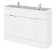 1200mm Vanity Unit & Double Basin - Hudson Reed CBI134 Gloss White, White colour ,image 1