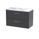 800 Wall Hung 2-Drawer Vanity & Laminate Worktop - Hudson Reed JNU2226LCM Grey, Grey colour ,image 1