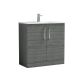 800mm Floor Standing 2 Door Vanity & Basin 2 - Nuie ARN505B Grey, Grey colour ,image 1
