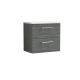 600mm Wall Hung 2 Drawer Vanity & Laminate Top - Nuie ARN524LSW Grey, Grey colour ,image 1