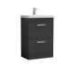 600mm Floor Standing Vanity With Basin 3 - Nuie ATH033D Charcoal Black, Hacienda Black colour ,image 1