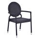 Ascot 880  x  590 Classic Round Back Rattan Arm Chair - Black