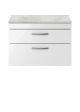 800mm Wall Hung Vanity With Grey Worktop - Nuie ATH069LBG Gloss White, White colour ,image 1