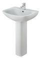 545mm Basin & Pedestal - Nuie NCG400 White, White colour ,image 1