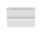 800mm Wall Hung 2-Drawer Vanity Unit & Laminate Worktop - Hudson Reed URB106LBG Satin White, White colour ,image 1