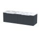 1200 Wall Hung 2-Drawer Vanity & Laminate Worktop - Hudson Reed DFF1494LCM2 Black, Black colour ,image 1