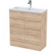800mm Vanity Unit & Basin - Hudson Reed CBI3028 Oak, Oak colour ,image 1