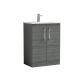 600mm Floor Standing 2 Door Vanity & Basin 2 - Nuie ARN503B Grey, Grey colour ,image 1