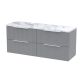 1200 Wall Hung 4-Drawer Vanity & Laminate Worktop - Hudson Reed DFF293LCM2 Grey, Grey colour ,image 1