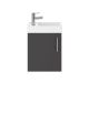 400mm Wall Hung Vanity & Basin - Nuie MIN013 Gloss Grey, Grey colour ,image 1
