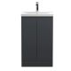 500mm Floor Standing 2 Door Vanity & Basin 1 - Hudson Reed URB1407A Black, Black colour ,image 1