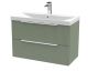 800mm Wall Hung 2 Drawer Vanity & Basin 3 - Hudson Reed DFF895D Green, Green colour ,image 1