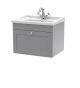 600mm Wall Hung 1 Drawer Vanity & Basin 1TH - Nuie CLC294F Grey, Grey colour ,image 1