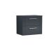 600mm Wall Hung 2 Drawer Vanity & Worktop - Nuie DPF1493W Black, Black colour ,image 1