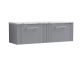 1200 Wall Hung 2-Drawer Vanity & Laminate Worktop - Nuie DPF294LCM2 Grey, Grey colour ,image 1