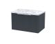 600 Wall Hung Single Drawer Vanity & Laminate Worktop - Hudson Reed DFF1494LCM Black, Black colour ,image 1