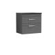 600mm Wall Hung Vanity With Sparkling Black Worktop - Nuie ATH046LSB Anthracite Woodgrain, Brown/Grey colour ,image 1