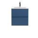 500mm Wall Hung 2-Drawer Vanity Unit & Basin 2 - Hudson Reed URB302B Satin Blue, Blue colour ,image 1