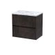 600 Wall Hung 2-Drawer Unit & Laminate Worktop - Nuie HAV2604LCM Brown