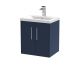 500mm Wall Hung 2-Door Vanity & Basin 1 - Hudson Reed JNU2921A Blue, Blue colour ,image 1