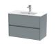 800mm Wall Hung 2 Drawer Unit & Basin 2 - Nuie HAV2306B Grey, Grey colour ,image 1