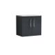 600mm Wall Hung 2 Door Vanity & Laminate Top - Nuie ARN1423LBG Black, Black colour ,image 1