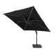 3M Grey Square Solar Led Overhanging Parasol With Base ( 2 Boxes /Set ), Grey colour ,image 1