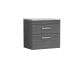 600mm Wall Hung Vanity With Grey Worktop - Nuie ATH046LBG Anthracite Woodgrain, Brown/Grey colour ,image 1