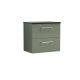 600mm Wall Hung 2 Drawer Vanity & Laminate Top - Nuie ARN824LSB Green
