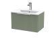 600mm Wall Hung Single Drawer Vanity & Basin 2 - Hudson Reed DFF894B Green, Green colour ,image 1