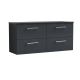 1200mm Wall Hung 4-Drawer Vanity & Laminate Worktop - Nuie ARN1424LSB2 Black, Black colour ,image 1