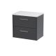 600mm Wall Hung 2 Drawer Vanity & Laminate Top - Hudson Reed JNU2224LSW Grey, Grey colour ,image 1