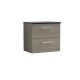 600mm Wall Hung 2 Drawer Vanity & Laminate Top - Nuie ARN2524LSB Oak, Oak colour ,image 1