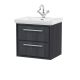 600mm Wall Hung 2-Drawer Vanity with Basin - 1 Tap Hole - Hudson Reed LIL2224A Grey, Grey colour ,image 1