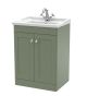 600mm Floor Standing 2 Door Vanity & Basin 1TH - Nuie CLC825F Green, Green colour ,image 1