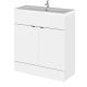 800mm Vanity Unit & Ceramic Basin - Hudson Reed CBI128A Gloss White, White colour ,image 1