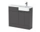 1000mm Combination Unit & Right Hand Semi Recessed Basin - Hudson Reed CBI945 Gloss Grey, Grey colour ,image 1