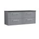 1200 Wall Hung 4-Drawer Vanity & Laminate Worktop - Nuie DPF293LSB2 Grey, Grey colour ,image 1