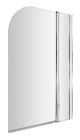 Round Bath Screen With Fixed Panel - Nuie NSS2 Chrome, Polished Chrome colour ,image 1