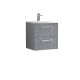 500mm Wall Hung 2 Drawer Vanity & Basin 4 - Nuie DPF292G Grey, Grey colour ,image 1