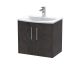 600mm Wall Hung 2 Door Vanity & Basin 4 - Hudson Reed JNU2623G Brown, Brown colour ,image 1