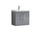 600mm Wall Hung 2 Door Vanity & Basin 1 - Nuie ARN2223A Grey, Grey colour ,image 1