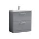 800mm Floor Standing 2 Drawer Vanity & Basin 3 - Nuie ARN2235D Grey, Grey colour ,image 1
