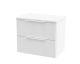 600mm Wall Hung 2 Drawer Vanity & Worktop - Hudson Reed DFF193W White, White colour ,image 1